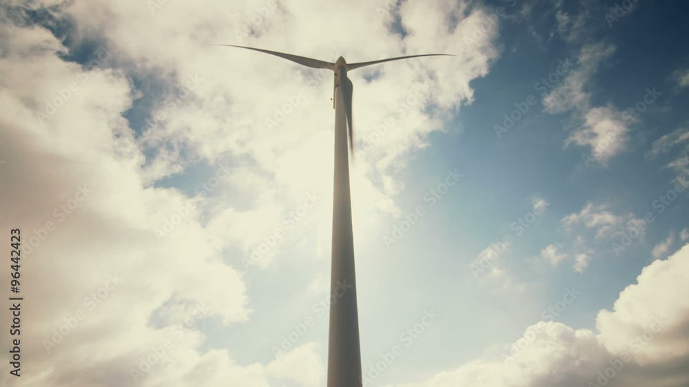 Wind mill turbines blades rotating generating power Wind mill turbines blades rotating generating power