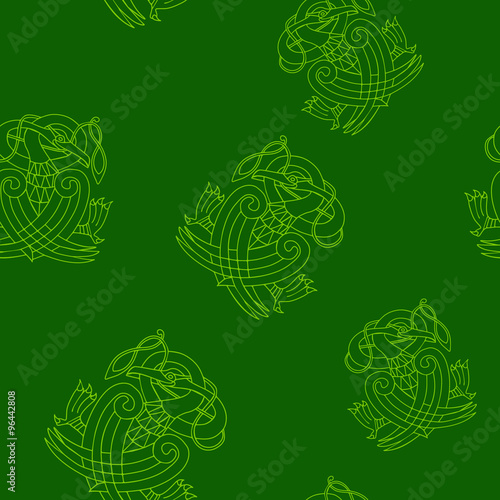 Seamless background with Celtic art and ethnic ornaments for your design