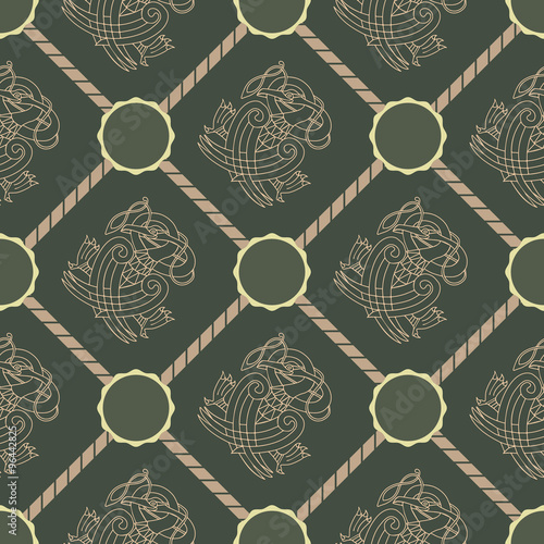 Seamless background with Celtic art and ethnic ornaments for your design