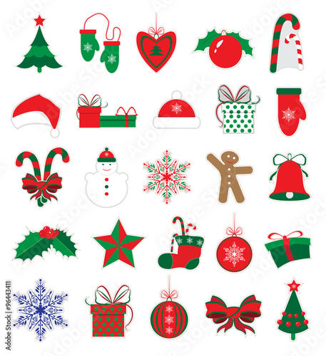 Christmas and New Year stickers set
