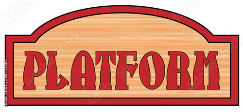 Wooden Station Platform Sign