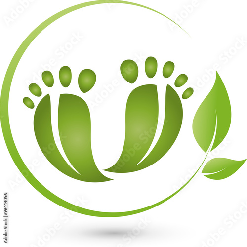 Zwei Füße und Blätter, Logo, Fußpflege