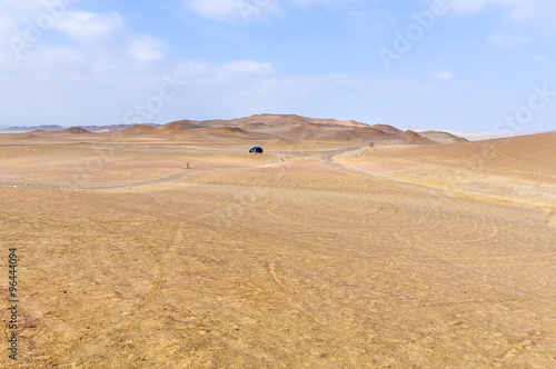 Lonely car in the Paracas National Reserve, Peru