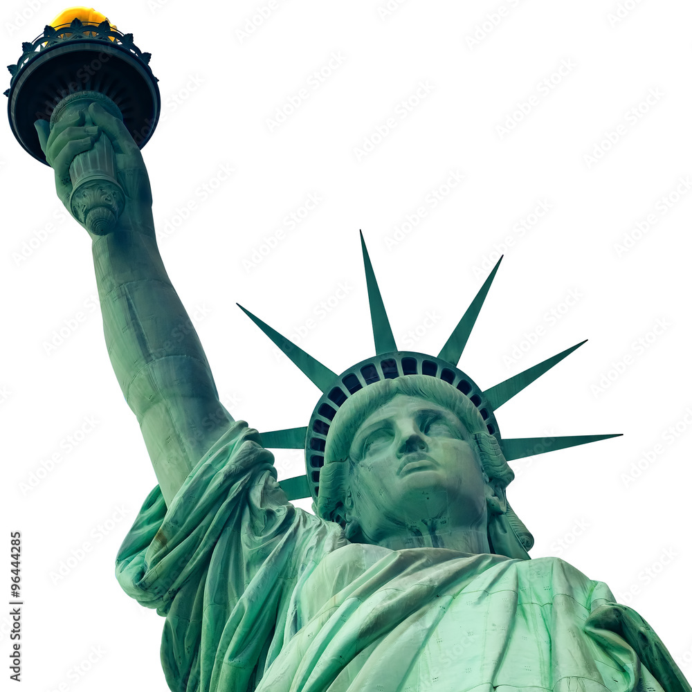 Fototapeta premium Statua Wolności w Nowym Jorku na białym tle