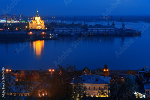 View of Alexandr Nevsky Cathedral at night © Elena Odareeva