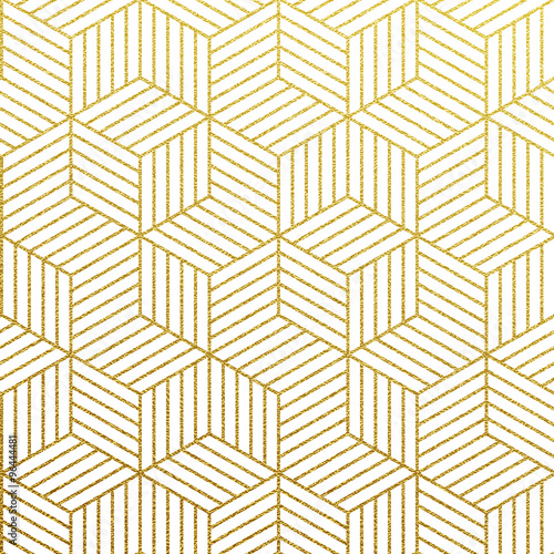 3D Fototapete Gold - Fototapete Vector geometric gold pattern
