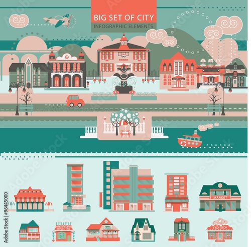 Big set with City Infographic Objects. 