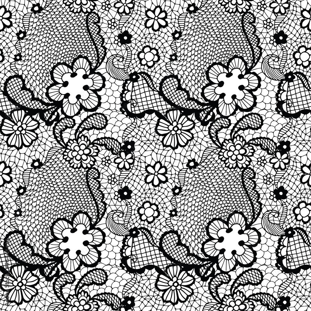 Lace seamless pattern with flowers Lace seamless pattern with flowers