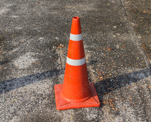 Background with traffic cone on road track