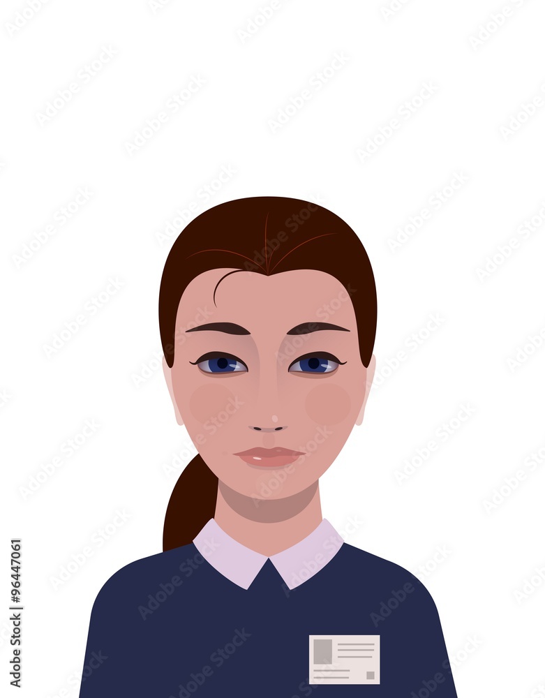 Vector illustration of reception or secretary girl