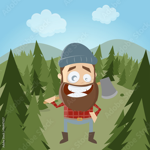 holzfäller wald lustig