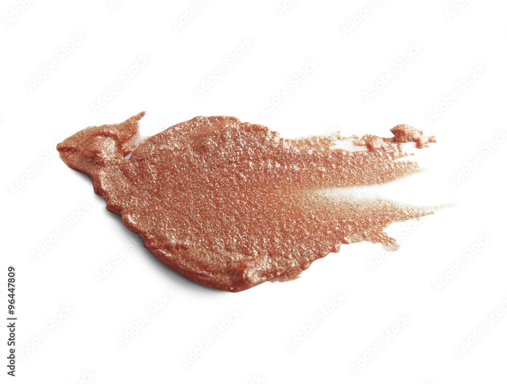 Obraz premium Smudged lipstick on white background