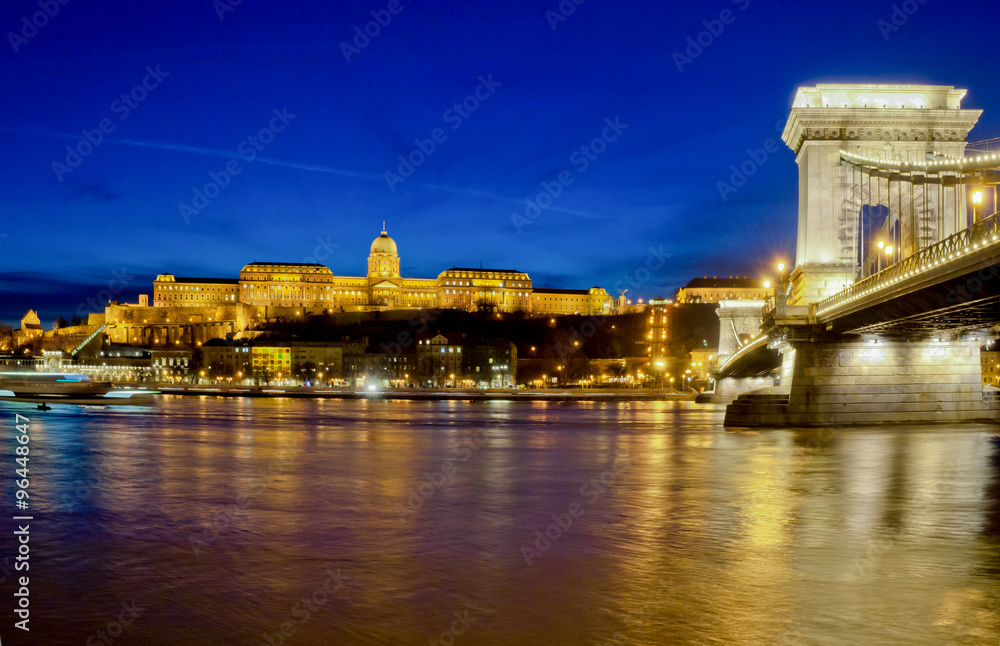 Buda castle and Chain Bridge