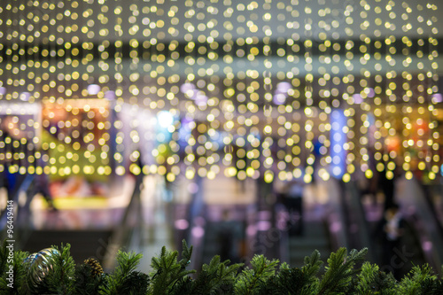 Christmas background with bokeh light