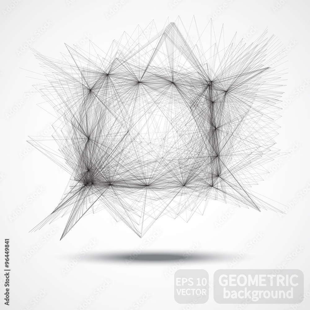Modern digital technology style, abstract polygonal objects background, vector tech 3d surface.