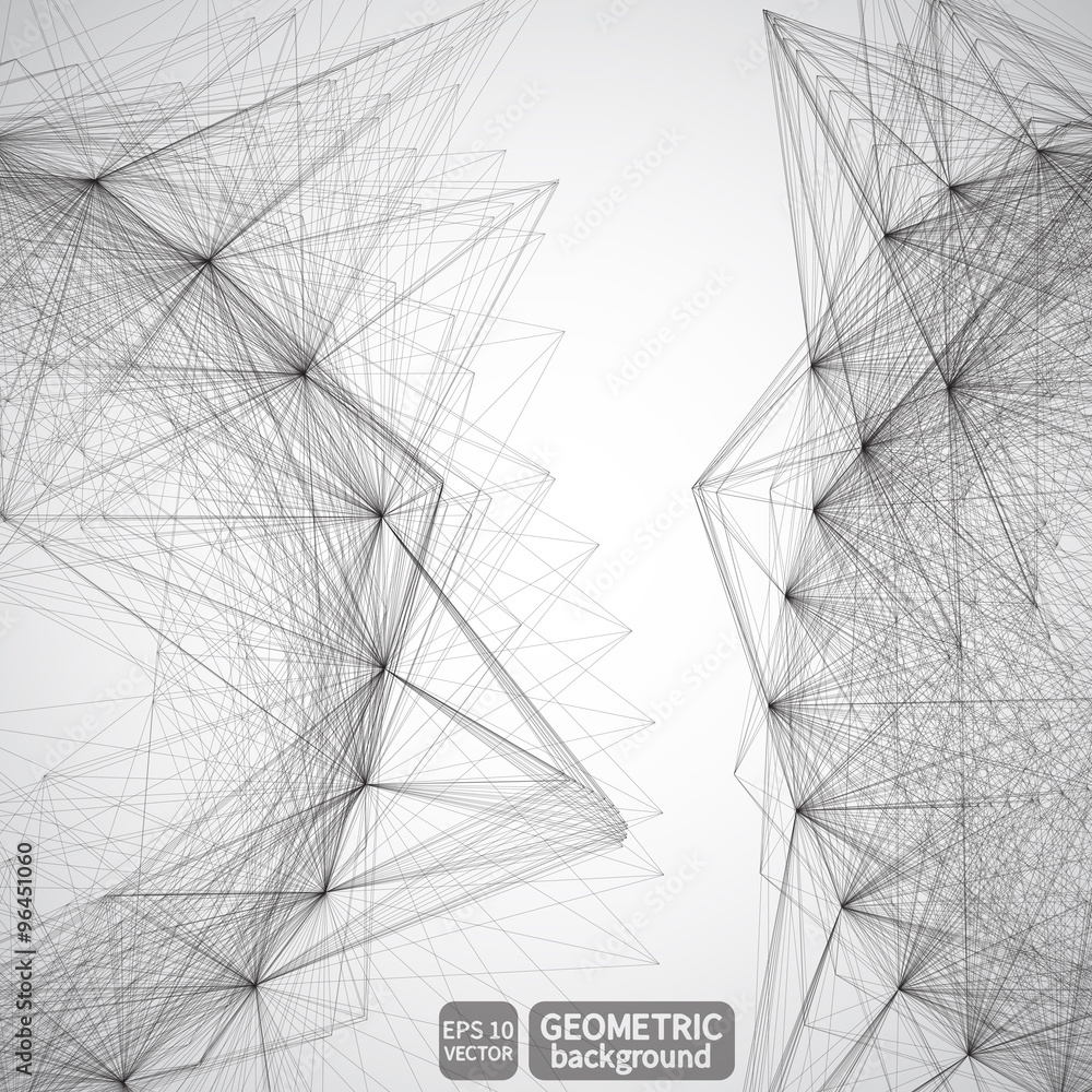 Abstract 3d rendering of chaotic structure. Graphic geometric modern, design style illustration background with futuristic shape in empty space. Mesh. Abstract 3d rendering of chaotic structure. Graphic geometric modern, design style illustration background with futuristic shape in empty space. Mesh.