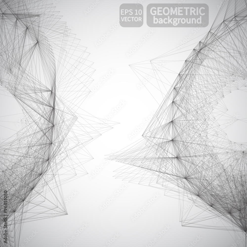 Abstract 3d rendering of chaotic structure. Graphic geometric modern, design style illustration background with futuristic shape in empty space. Mesh. Abstract 3d rendering of chaotic structure. Graphic geometric modern, design style illustration background with futuristic shape in empty space. Mesh.