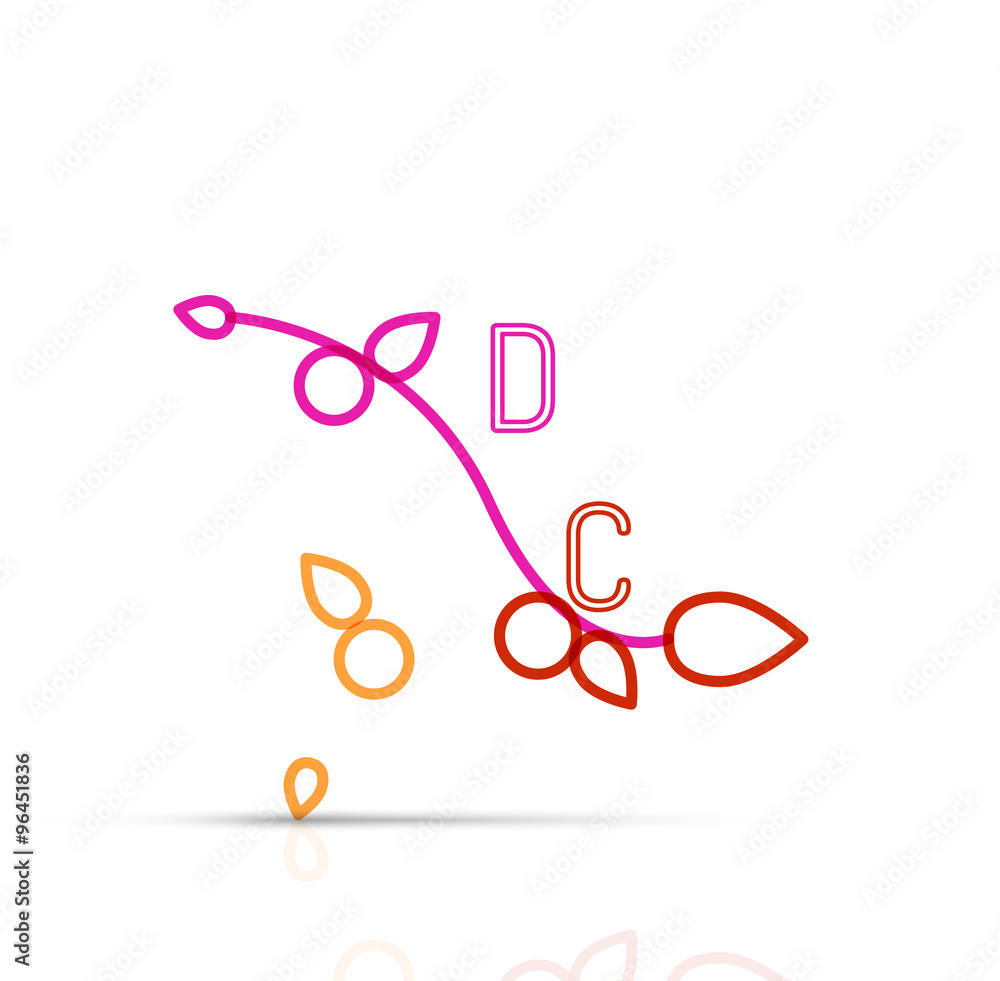 Fototapeta premium Abstract geometric linear hipster floral icon, frame design, flat style