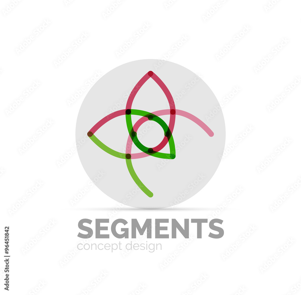 Abstract geometric linear hipster floral icon, frame design, flat style Abstract geometric linear hipster floral icon, frame design, flat style