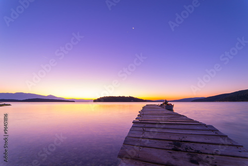 Fototapeta Naklejka Na Ścianę i Meble -  Sunrise on the bay of Nidri in Lefkas island