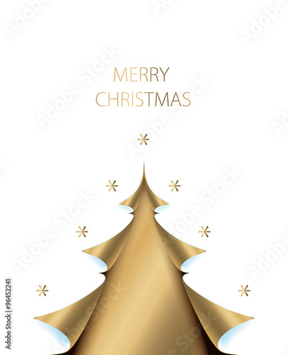 Weihnachtsbaum golden als Weihnachtskarte