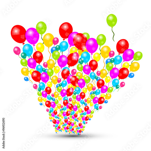 Colorful Vector Balloons Set Isolated on White Background