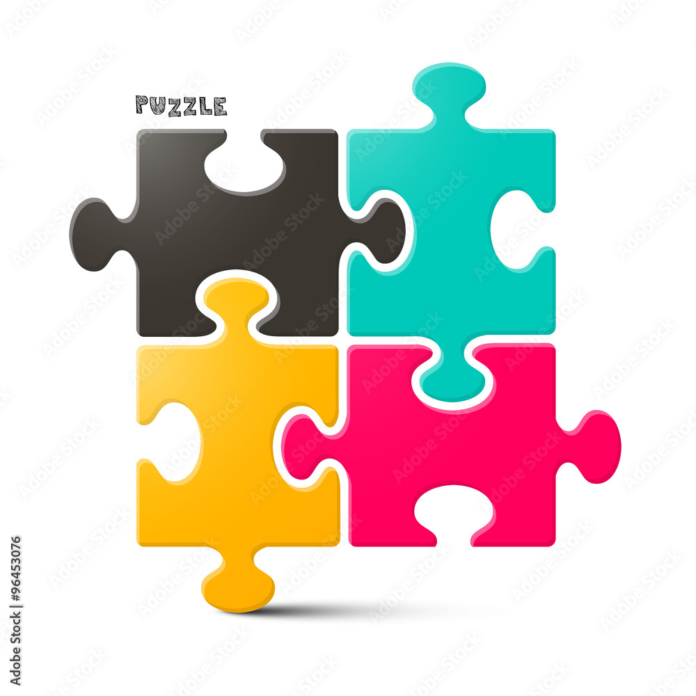 Puzzle - Jigsaw Vector Illustration Isolated on White Background Puzzle - Jigsaw Vector Illustration Isolated on White Background