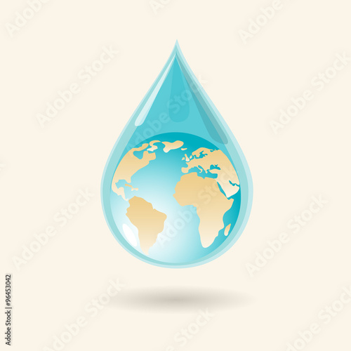 Earth in water drop