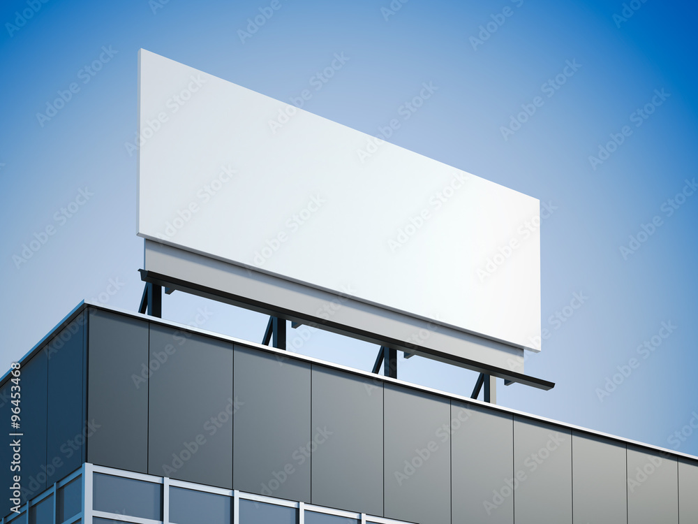 Blank billboard standing on the modern office building Stock ...