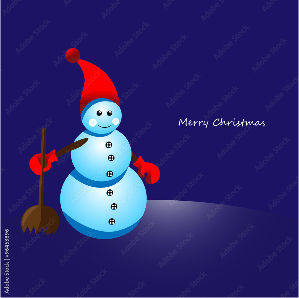 Christmas snowman with broom Christmas snowman with broom