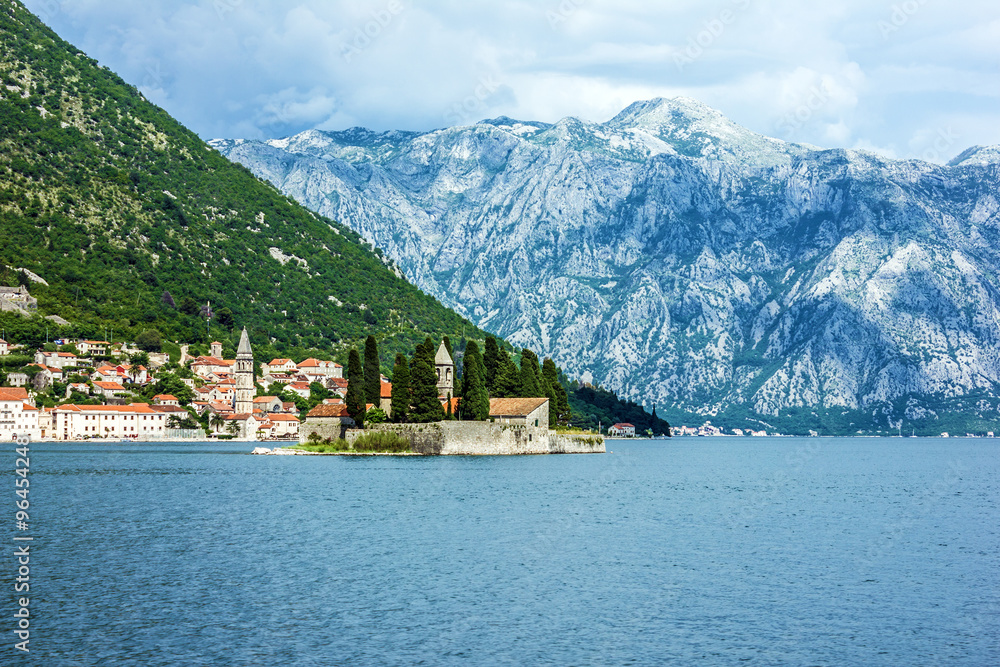 Panorama of Perast, Kotor bay, Montenegro, Adriatic sea