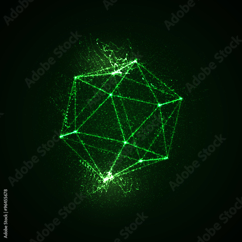 Bilde på lerret 3D illuminated platonic shape