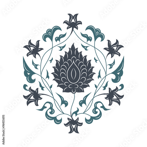 03 Floral pattern unframed blue