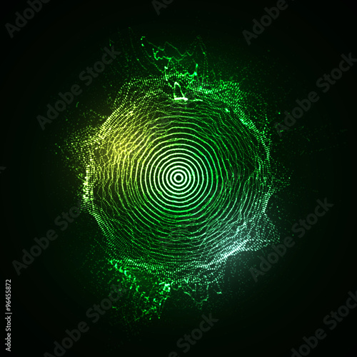 vector illuminated shape of particles array