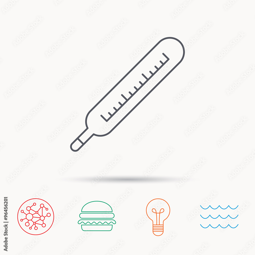Medical thermometer icon. Temperature sign. Medical thermometer icon. Temperature sign.