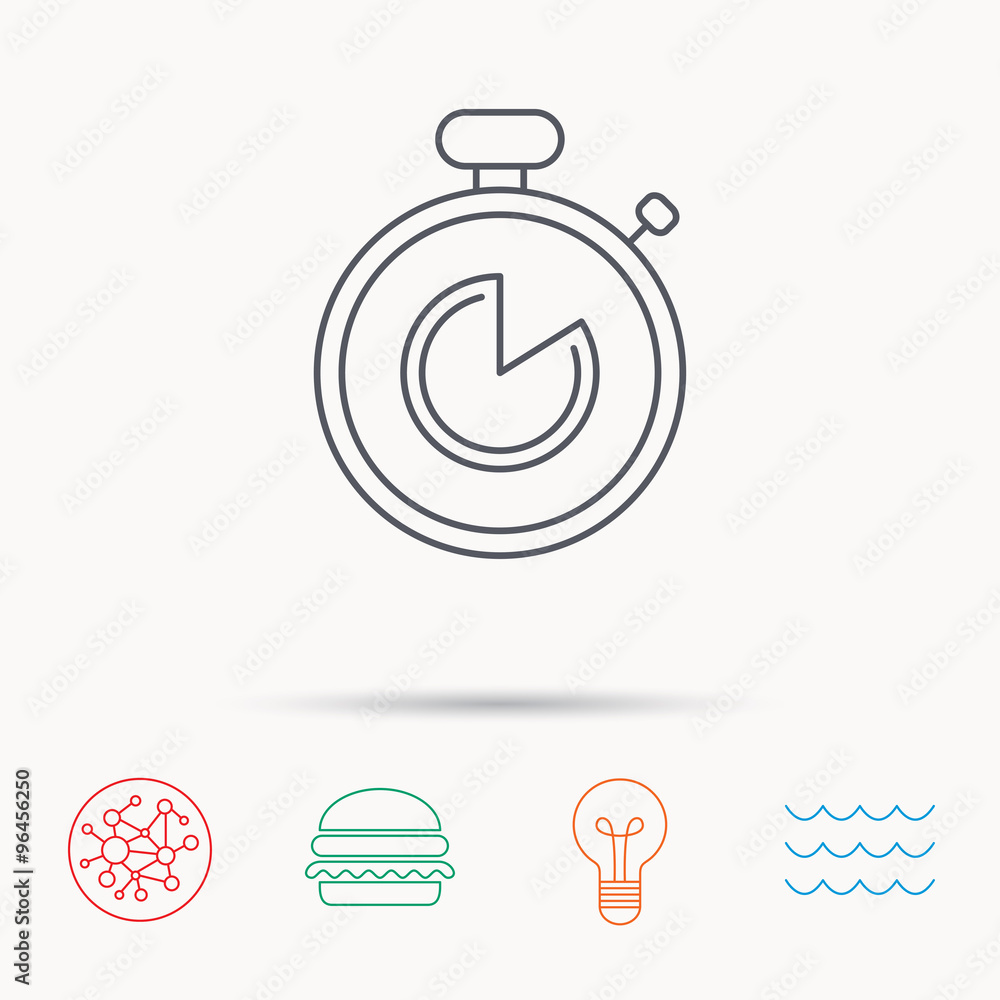 Timer icon. Stopwatch sign.