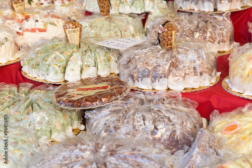 Nougat is a typical sweet Italian handcrafted in the tradition photo