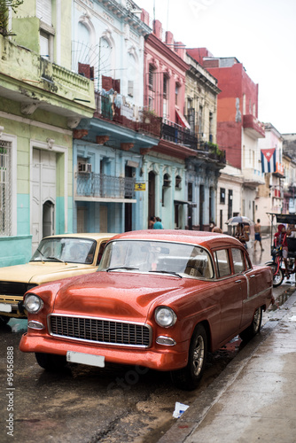 Street scene on rainy day in Havana,Cuba