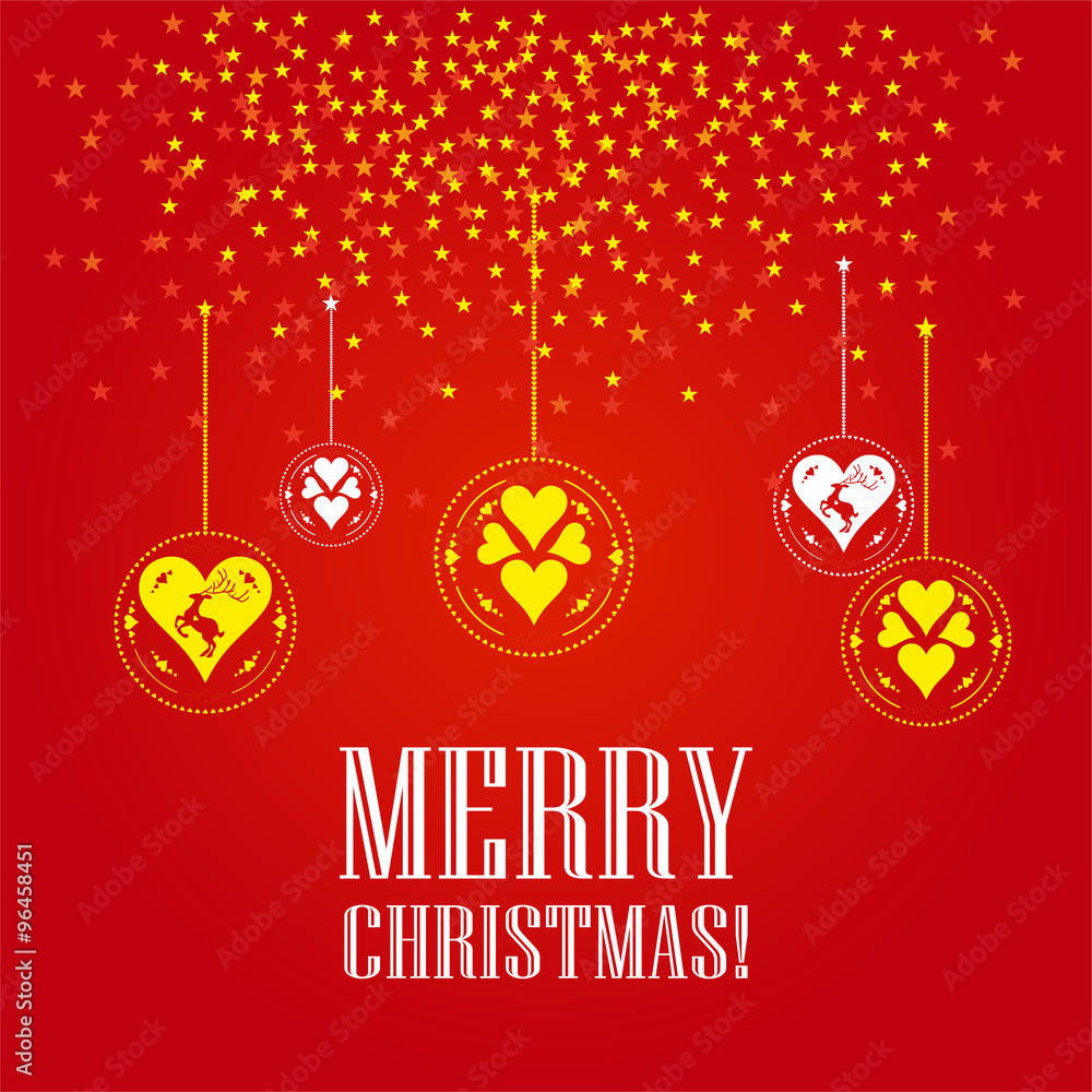 Naklejka premium Boże Narodzenie, bombka, święta, kartka, życzenia 