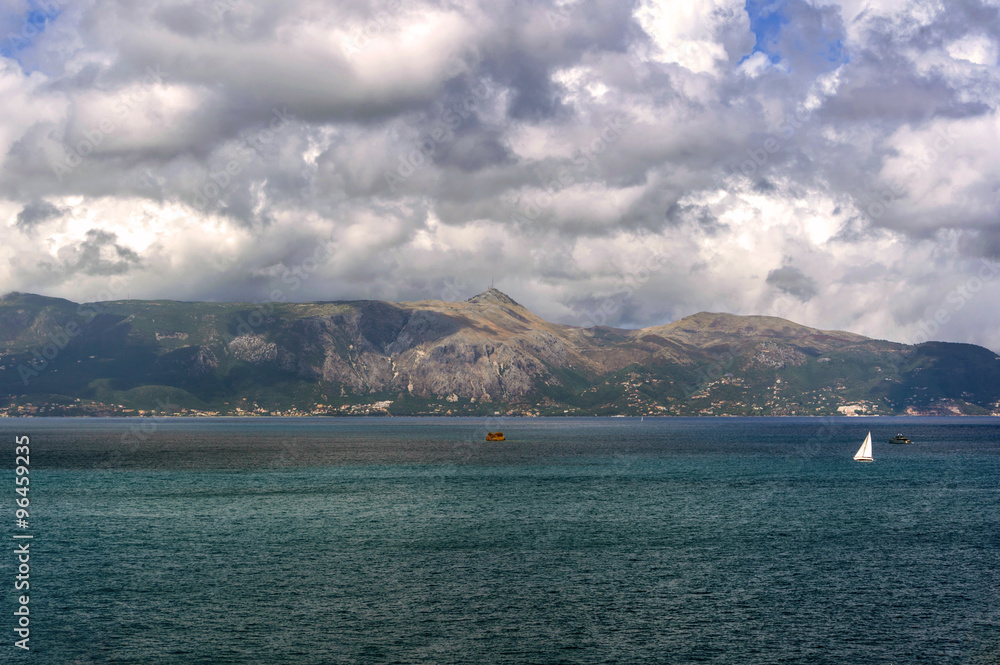 Beautiful mountain and sea Beautiful mountain and sea