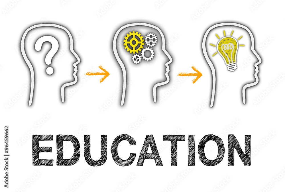 Education - group of people with question and solution Education - group of people with question and solution