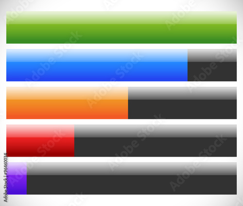 Bars with different levels. Progress, loading bars.