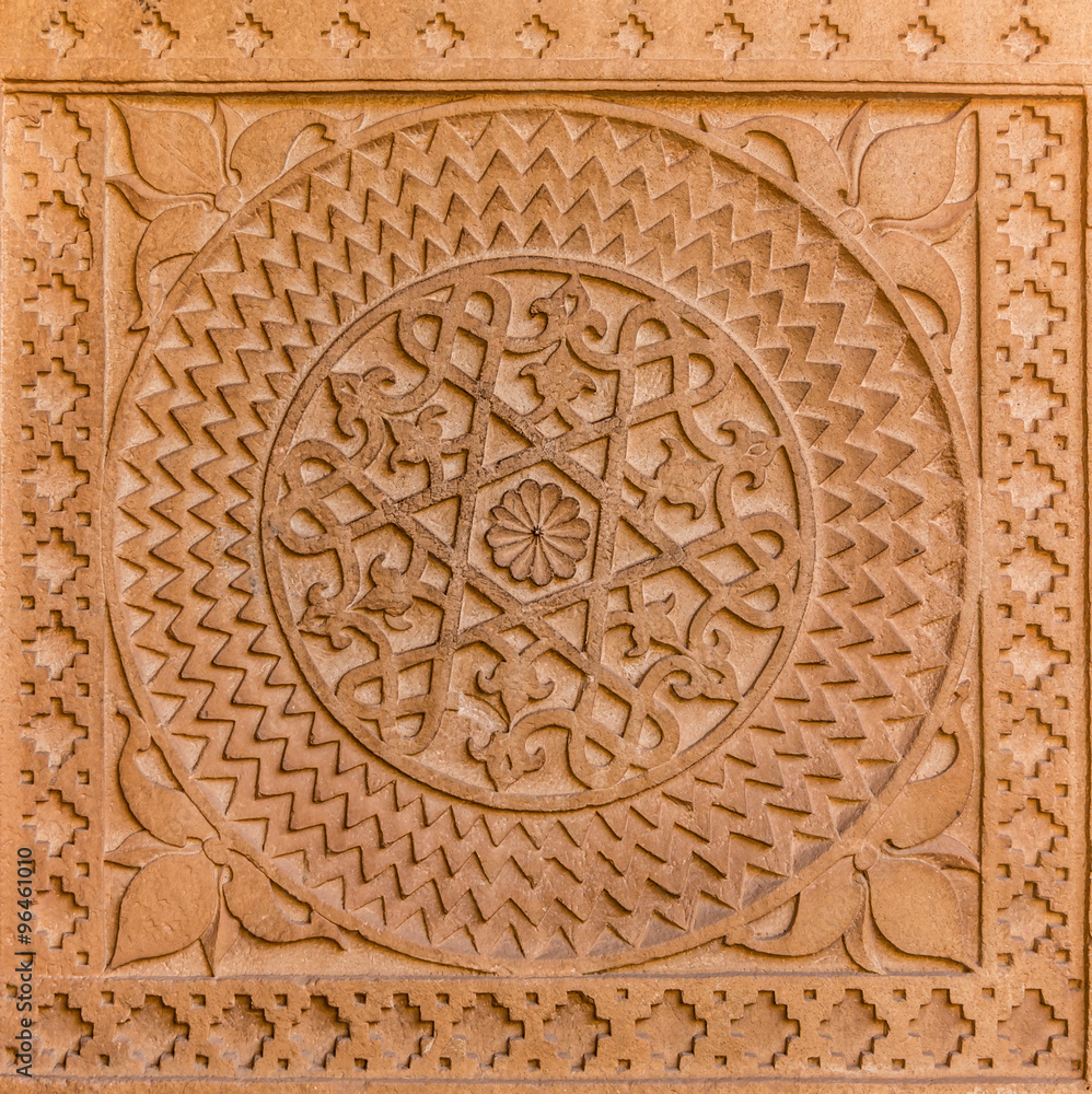 Carved sandstone plaque India.