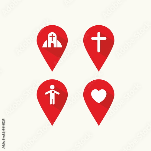 Christian label location, direction, icons
