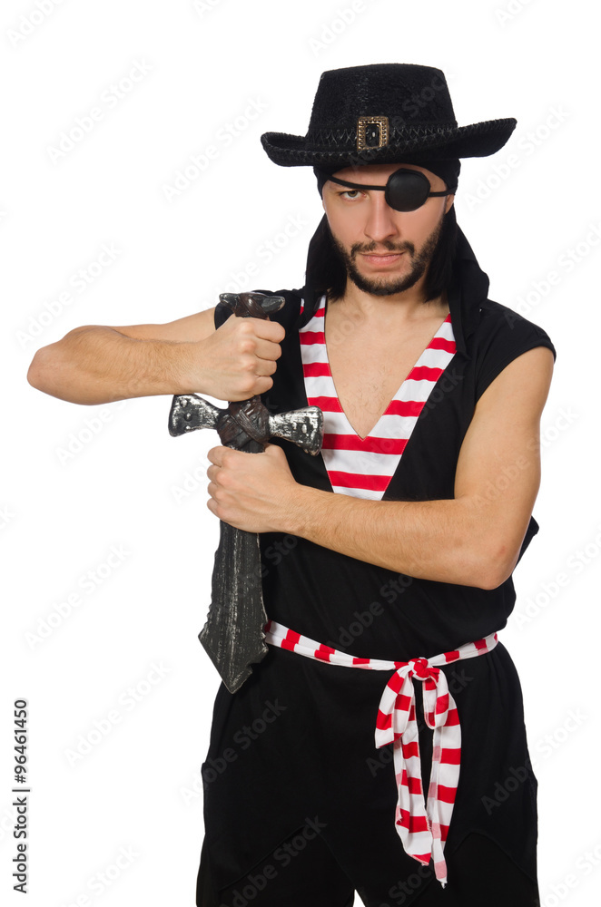 Man pirate isolated on the white background Man pirate isolated on the white background
