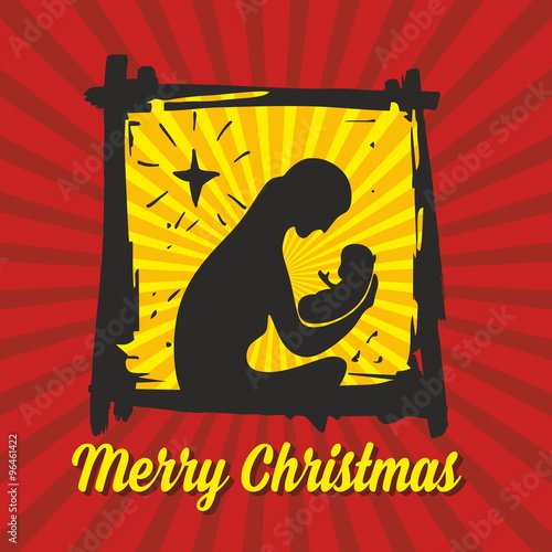 Nativity scene. Christmas card.