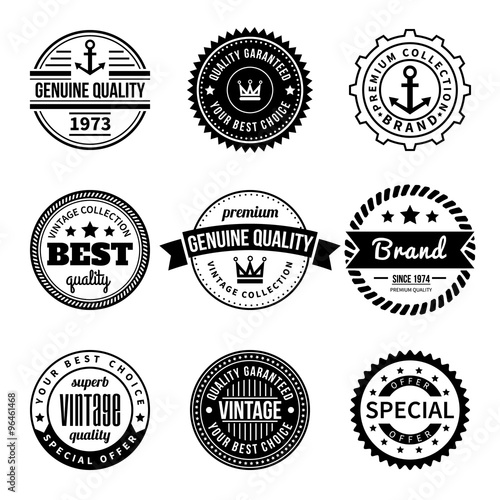 Collection of Labels with retro vintage styled design