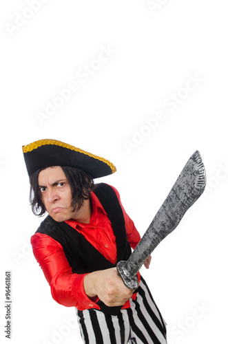 Funny pirate isolated on the white © Elnur