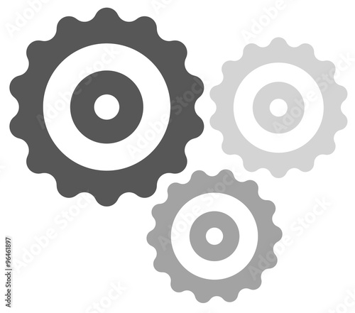 Gear wheel, cog wheel vector on white