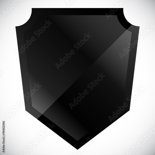 Blank black shield shape with gloss effect